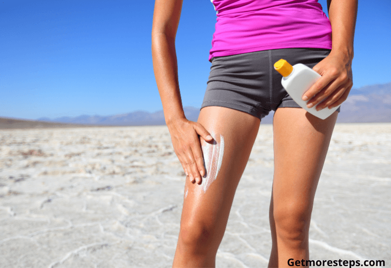 Walking in the sun on the beach